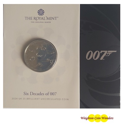 2024 BU £5 Coin Pack - Six Decades of 007
